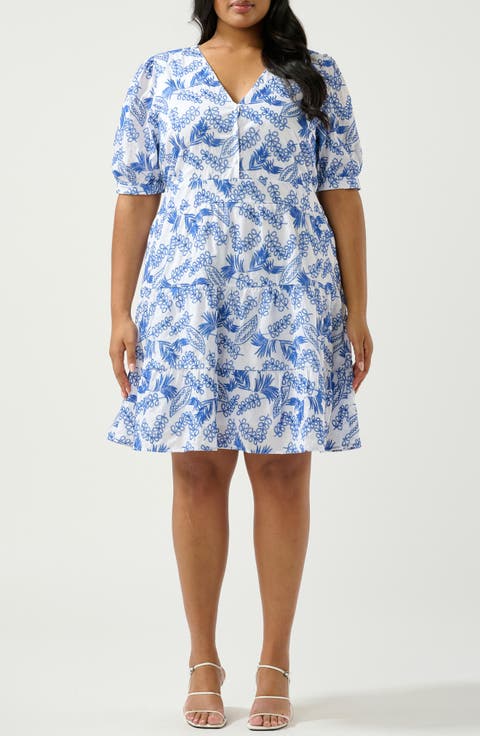 La Croisette Embroidered Cotton Poplin Shirtdress (Plus)