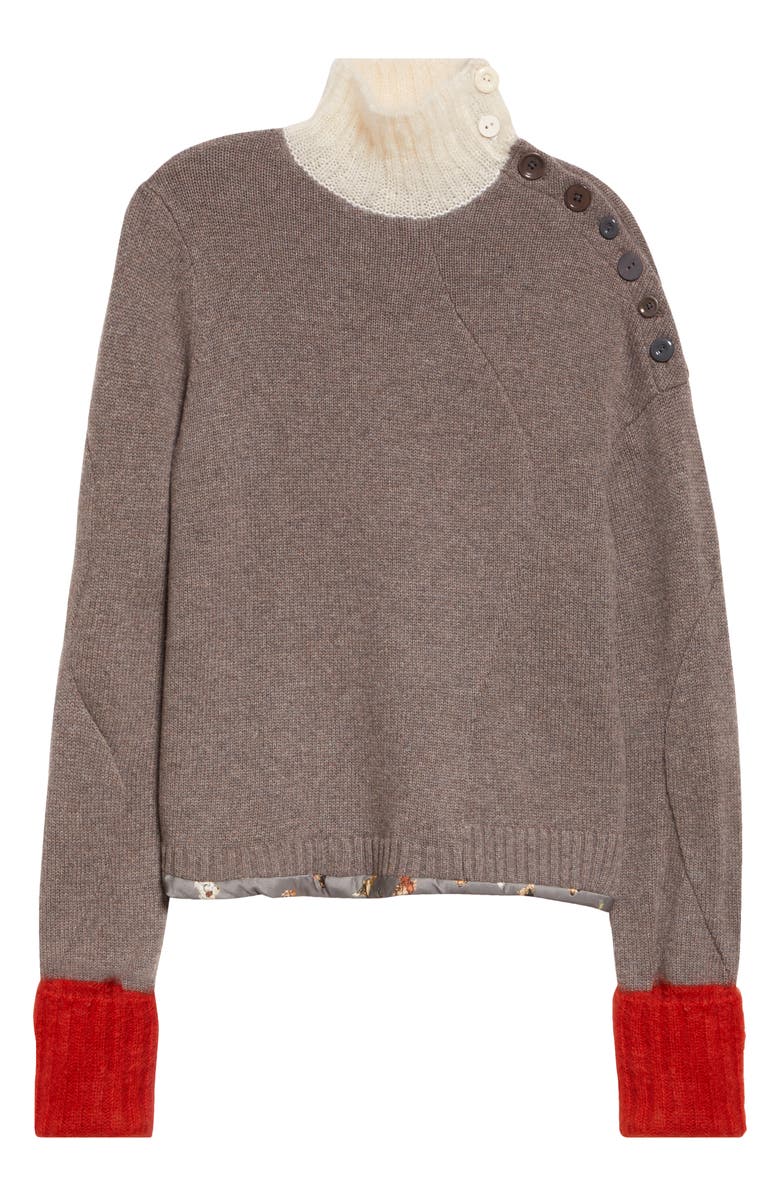 Undercover Cashmere, Mohair & Silk Blend Turtleneck Sweater, Alternate, color, Top Gray