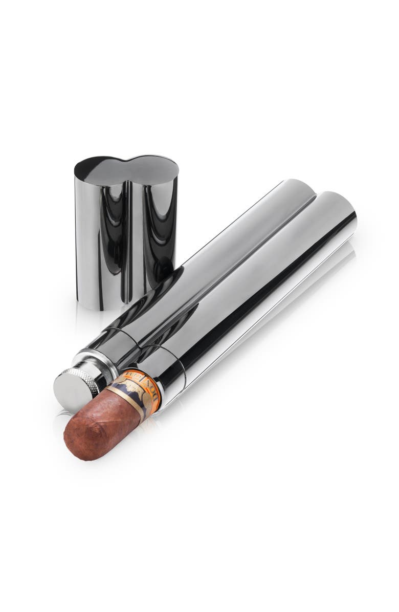 Viski Warren Cigar Holder and Flask, Main, color, Black