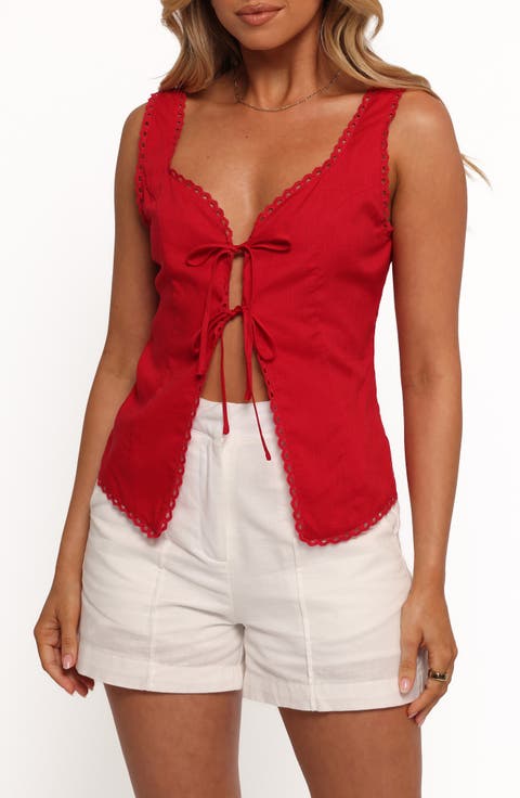 Renn Tie Front Sleeveless Top