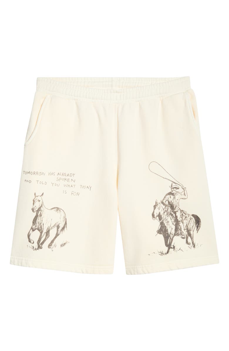ONE OF THESE DAYS What Today Cotton Fleece Sweat Shorts, Alternate, color, Bone
