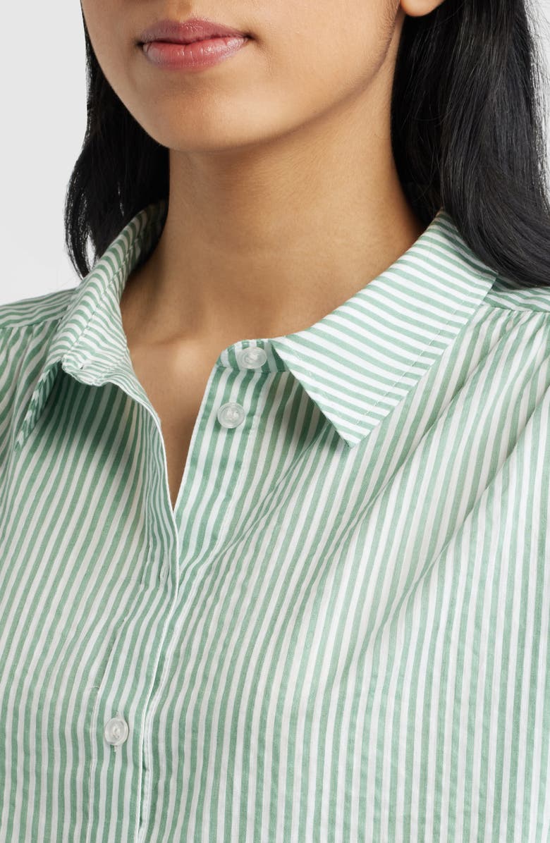 Bernardo Stripe Popover Top, Alternate, color, Green/ Bright White