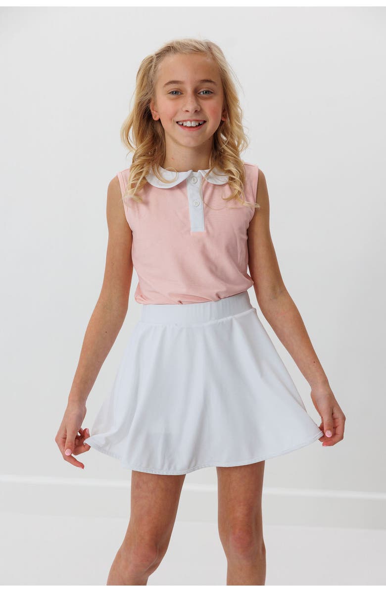 Courtside Kids Girls Twirly Skort, Alternate, color, White