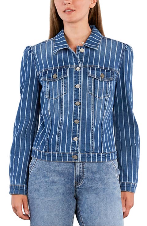 Luna Puff Shoulder Denim Jacket