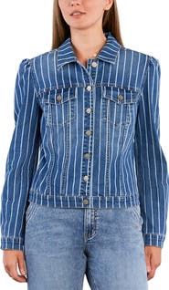 Wash Lab Denim Luna Puff Shoulder Denim Jacket