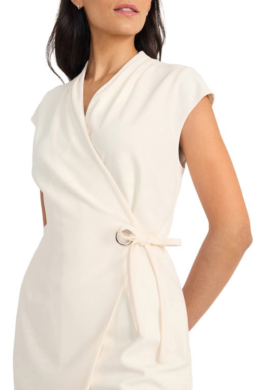 Maggy London Grommet Detail Wrap Front Sress In Sugar Swizzle