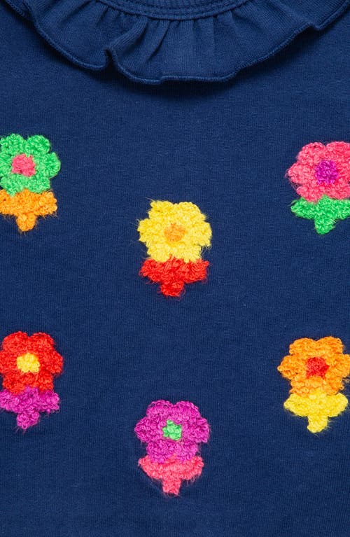 Little Me Pop Flowers Active Top & Joggers Set In Blue