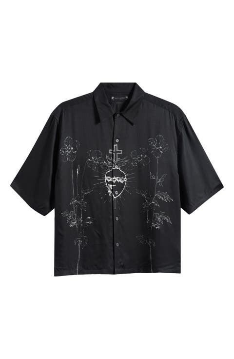 Fleur Graphic Short Sleeve Button-Up Shirt