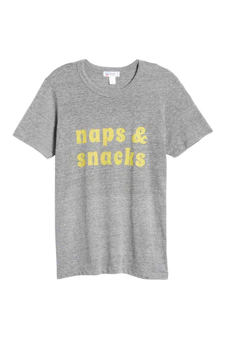 Naps & Snacks Maternity Graphic Tee, Alternate, color, HEATHER GREY