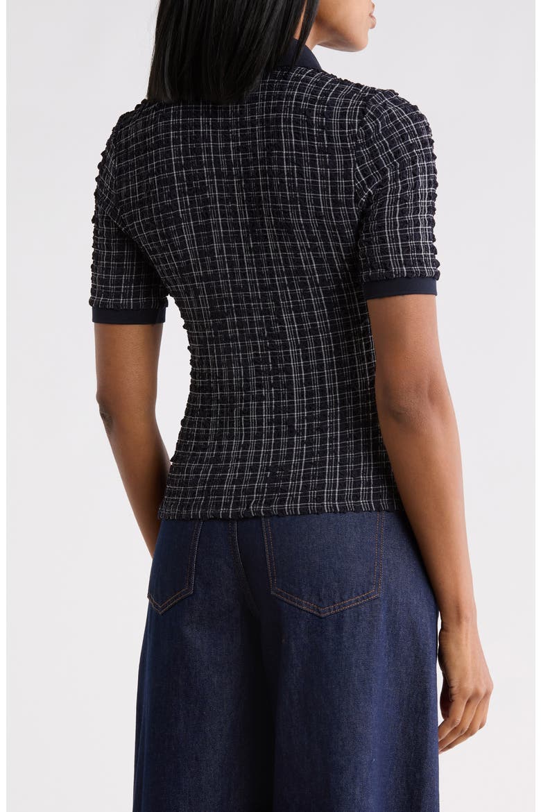 Benedetta Plaid Polo, Alternate, color, NAVY/ WHITE MULTI