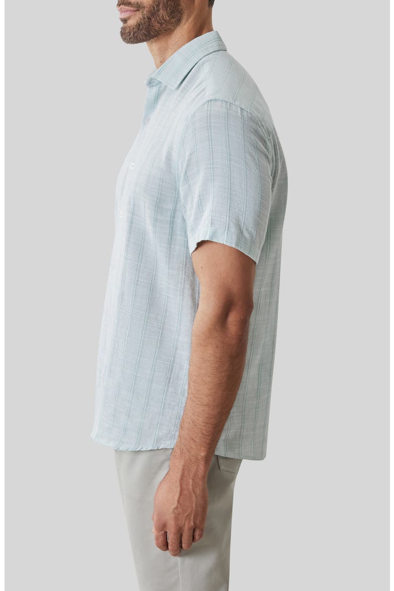 Satoru Short Sleeve Button-Up Shirt, Alternate, color, AQUA
