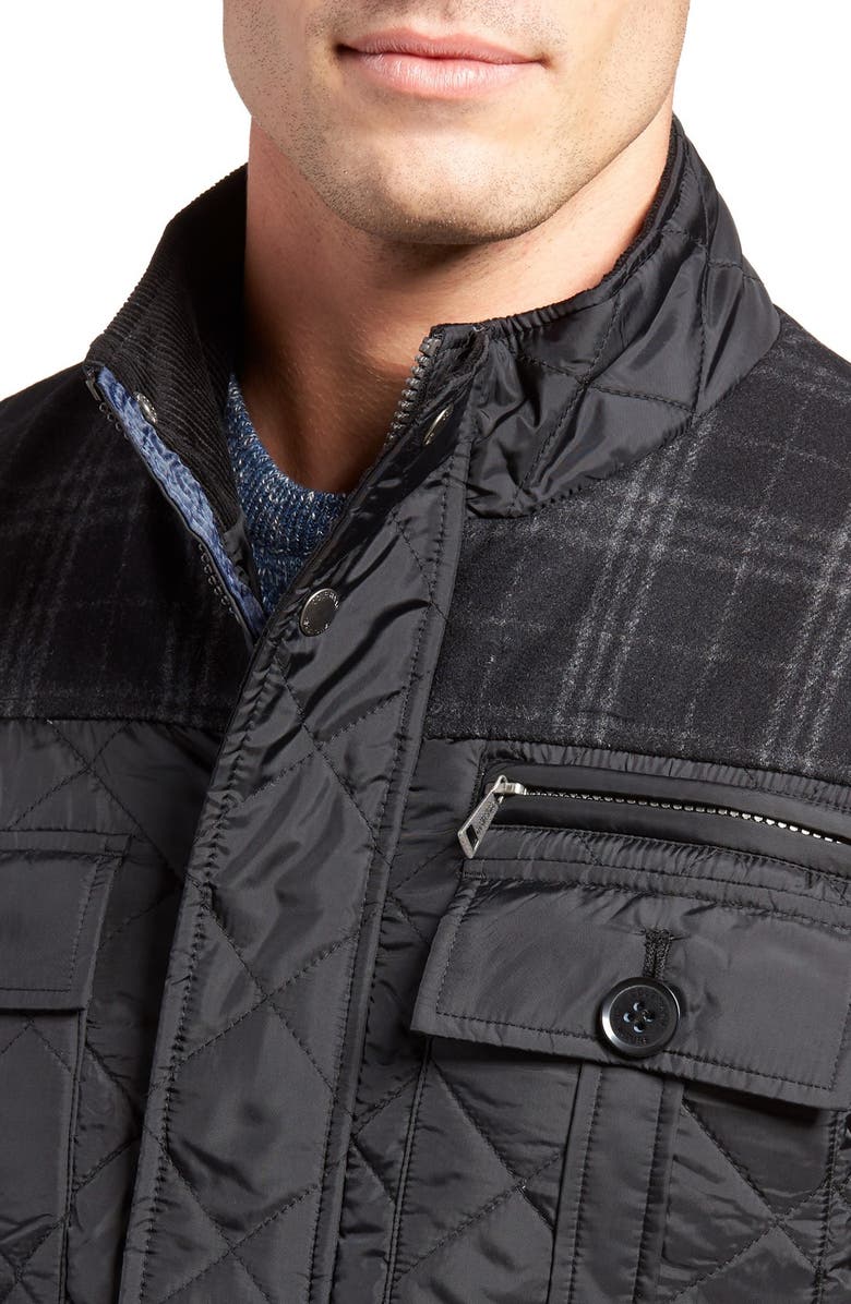 Cole Haan Mixed Media Quilted Jacket, Alternate, color, 