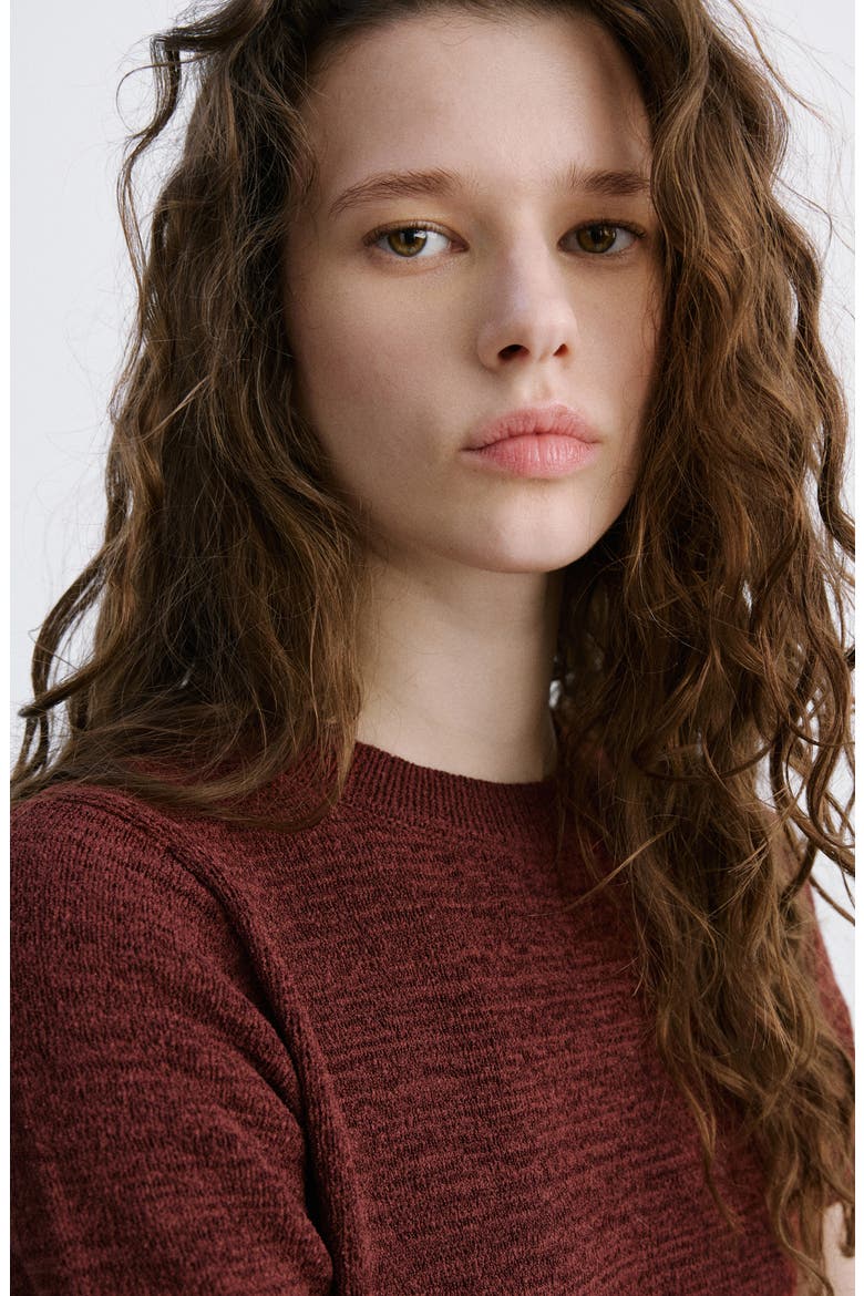 Short Sleeve Sweater, Alternate, color, BURNT ORANGE