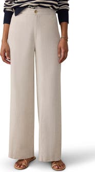 Faherty Sun Strider Wide Leg Linen Pants