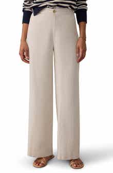 Faherty Sun Strider Wide Leg Linen Pants