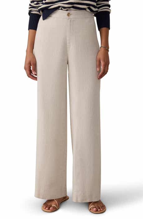 Faherty Sun Strider Wide Leg Linen Pants