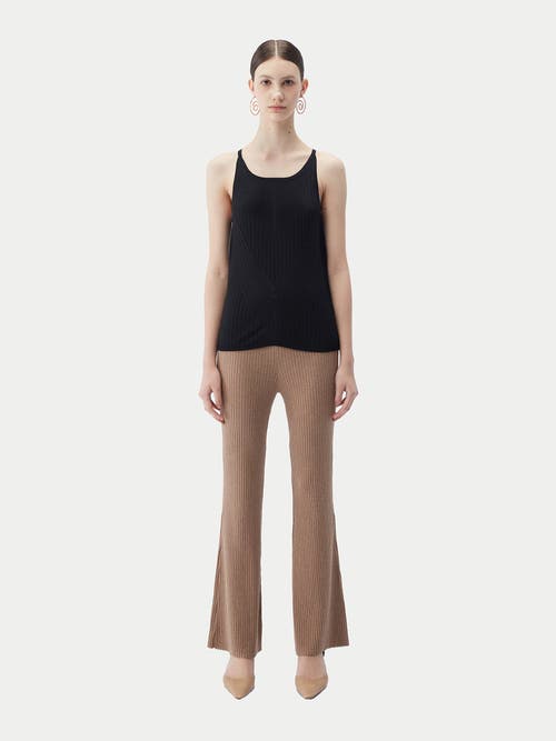Gobi Mongolian Cashmere Sleeveless Silk Cashmere Top In Black