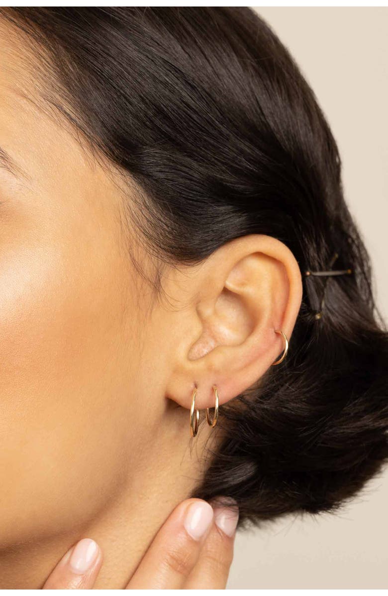 Oradina 14K White Gold Easy Day Petite Endless Hoops, Alternate, color, White Gold