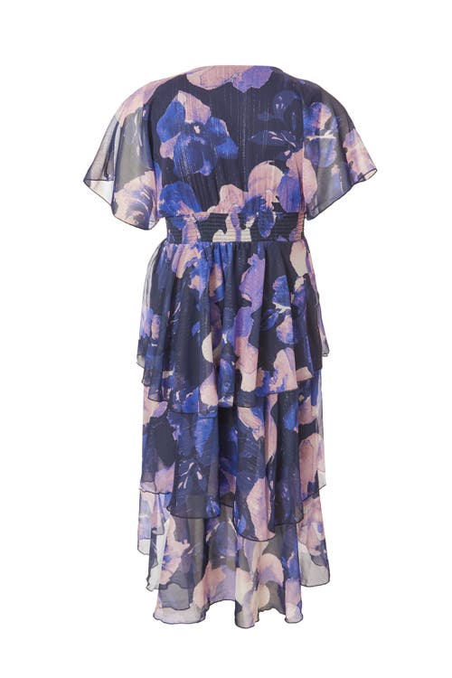 QUIZ QUIZ PLUS SIZE FRONT WRAP MIDI DIP HEM DRESS 