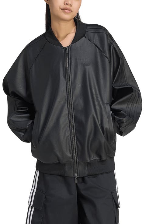 SST Faux Leather Track Jacket