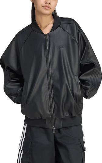  SST PLEATHER TRACK TOP ブルゾン MA-1 adidas Originals SST Faux Leather Track Jacket | Nordstrom