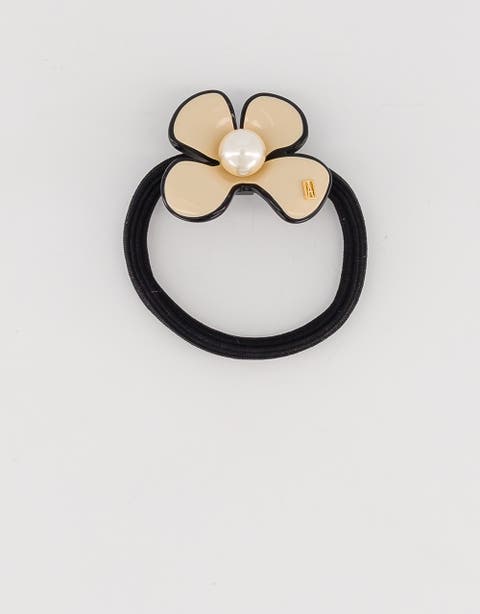 Gambetta Flower Pearl Acetate Hair Tie
