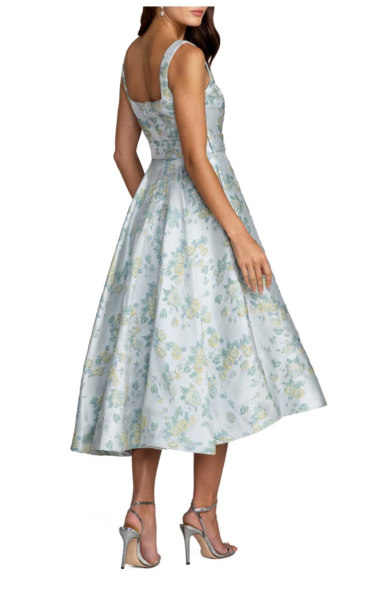 Mac Duggal Sleeveless Belted A-Line Midi Dress, Alternate, color, Blue Multi