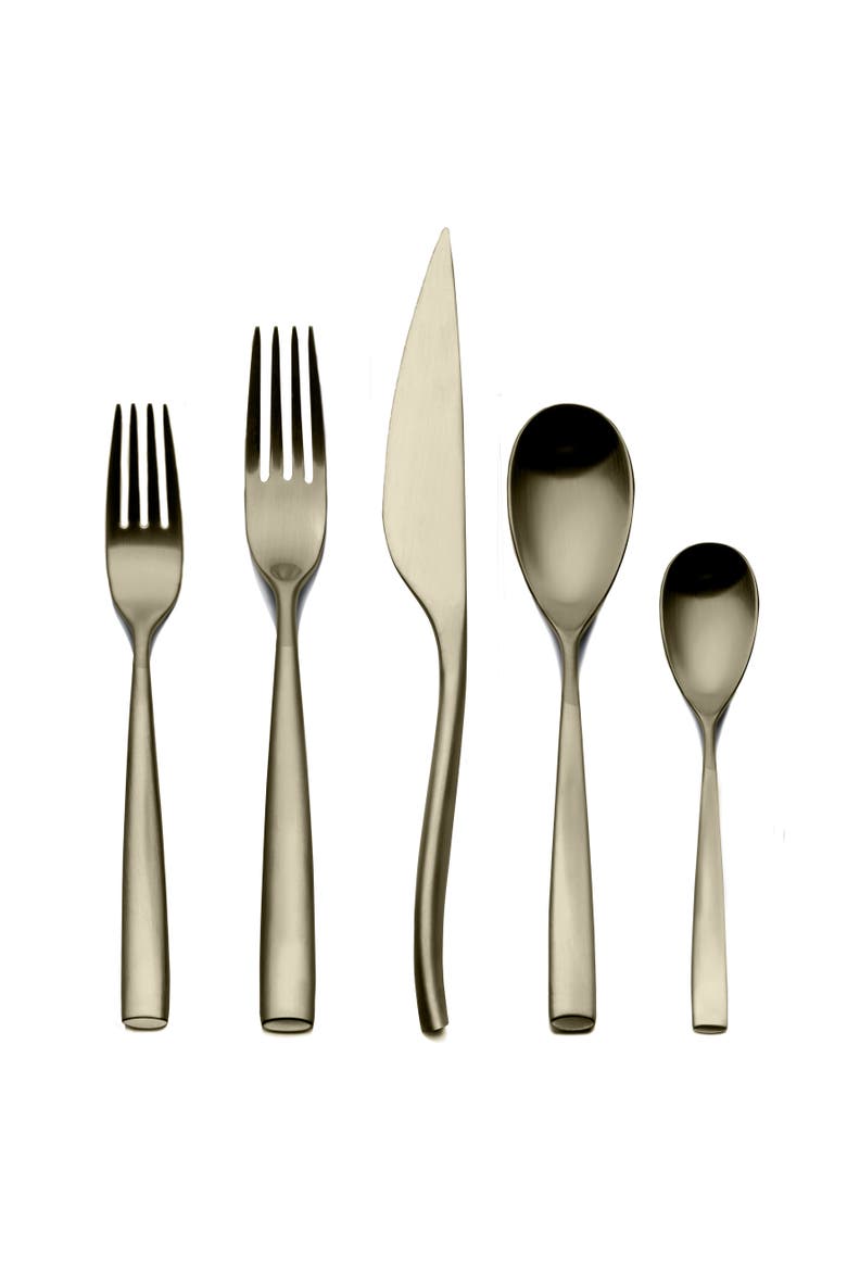 Arte Flatware Set - 5 Pieces, Main, color, Ice Champagne