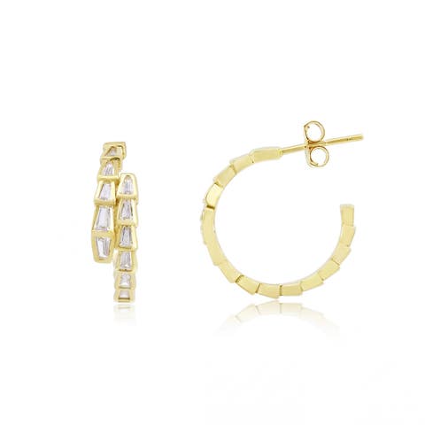 CZ Snake Hoop Earrings