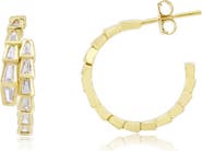 The Lovery Fine Jewelry CZ Snake Hoop Earrings