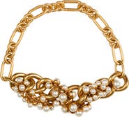 Balmain Sync necklace in brass and pearls