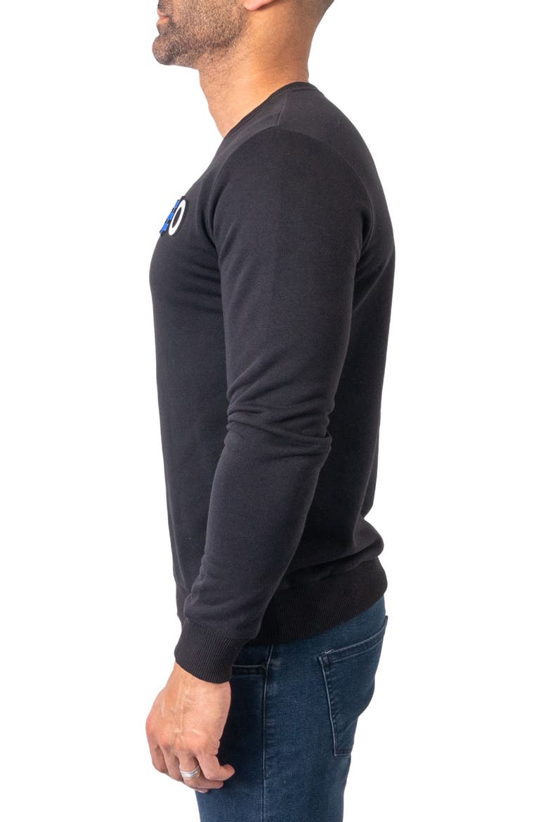 Future Black Stretch Cotton Graphic Sweater, Alternate, color, BLACK