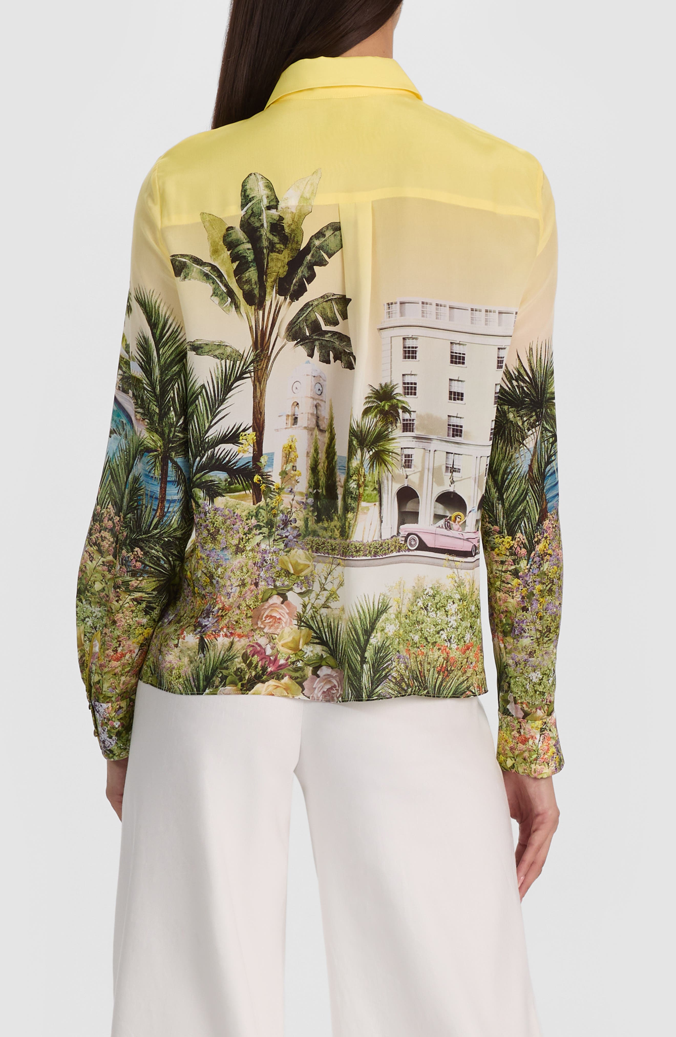 Willa Print Silk Button-Up Shirt - image 2