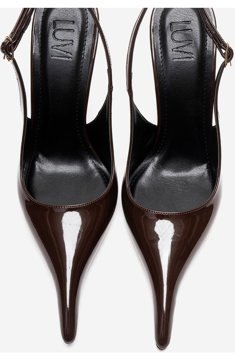 Prologue Shoes Candy Pointed Toe Stiletto Pump, Alternate, color, Brown