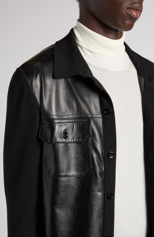 Tom Ford Two-material Overshirt Shirt And Blouse In Lb999 Black