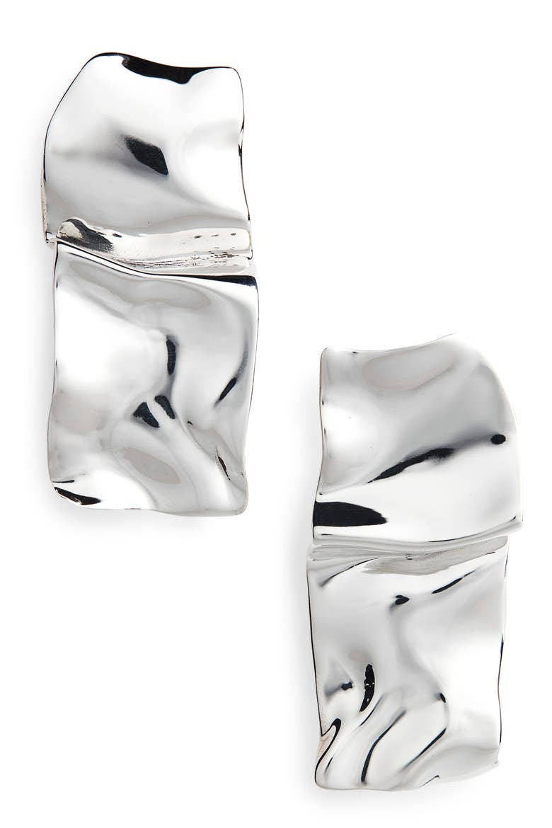 Warp Sterling Silver Earrings, Main, color, SILVER