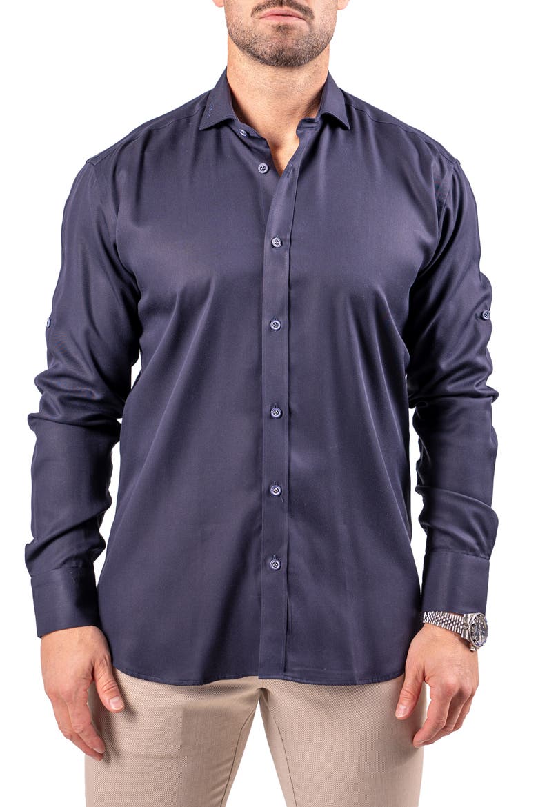 Berlin Resistance Cotton Button-Up Shirt, Main, color, BLUE