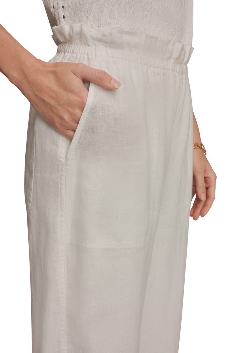 Donna Karan New York Paperbag Waist Linen Pants, Alternate, color, Cream