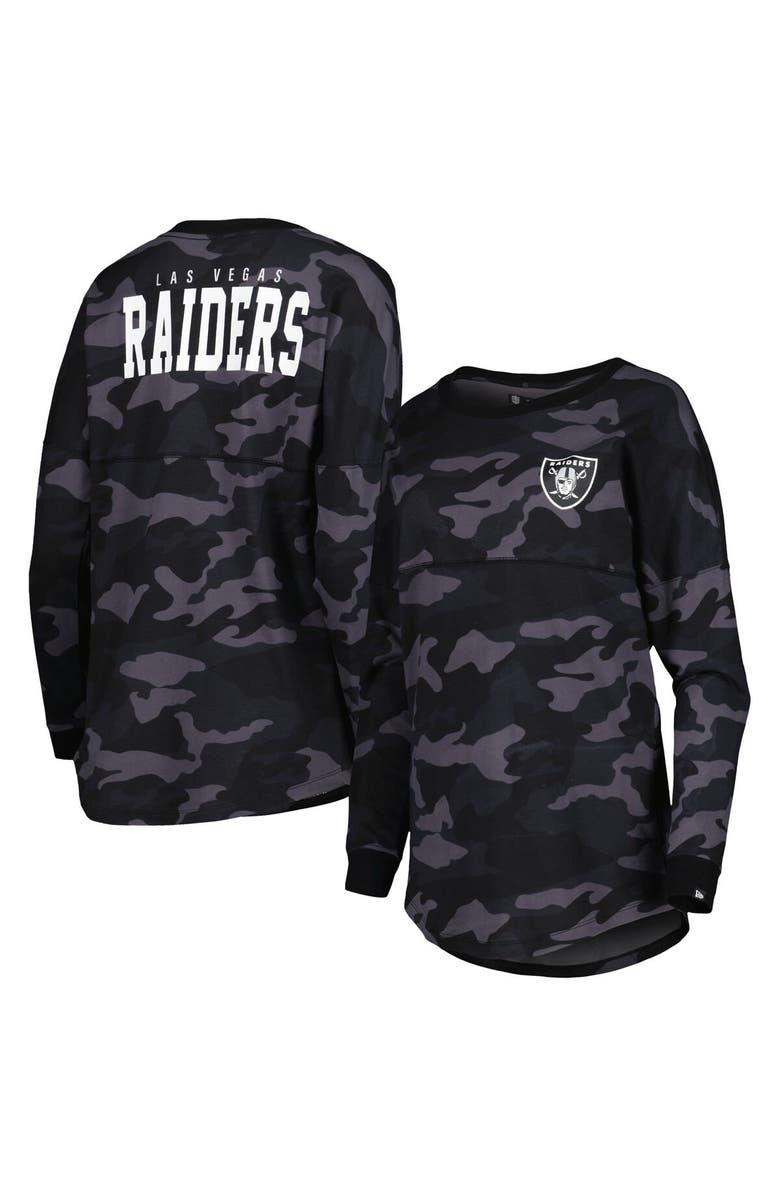 New Era Women's New Era Black Las Vegas Raiders Camo Long Sleeve T-Shirt, Main, color, Black