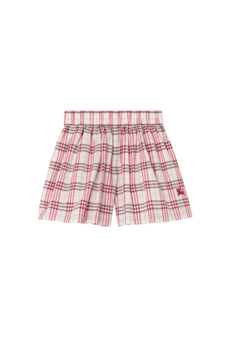 Check Cotton Shorts, Main, color, Aubergine purple