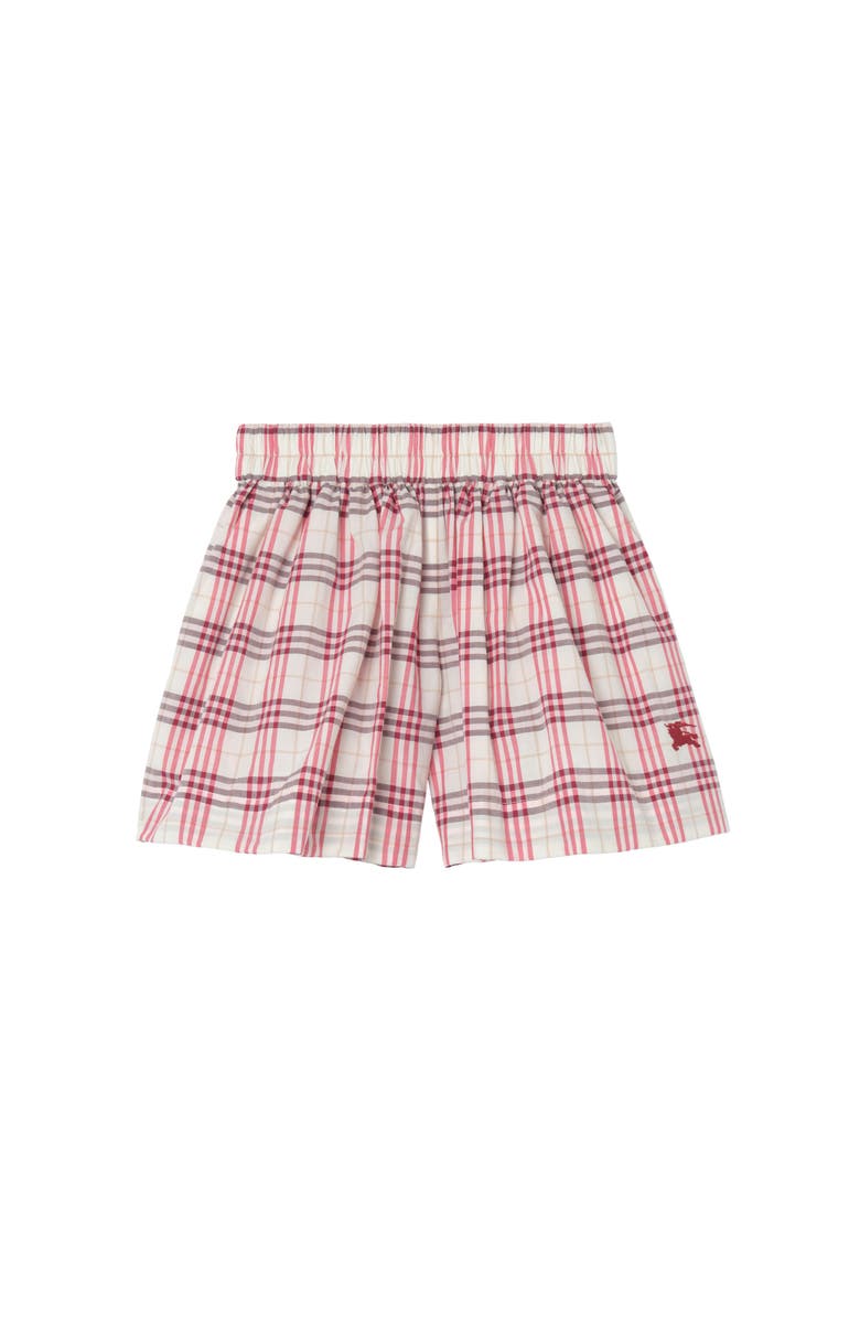 Burberry Check Cotton Shorts, Main, color, Aubergine Purple