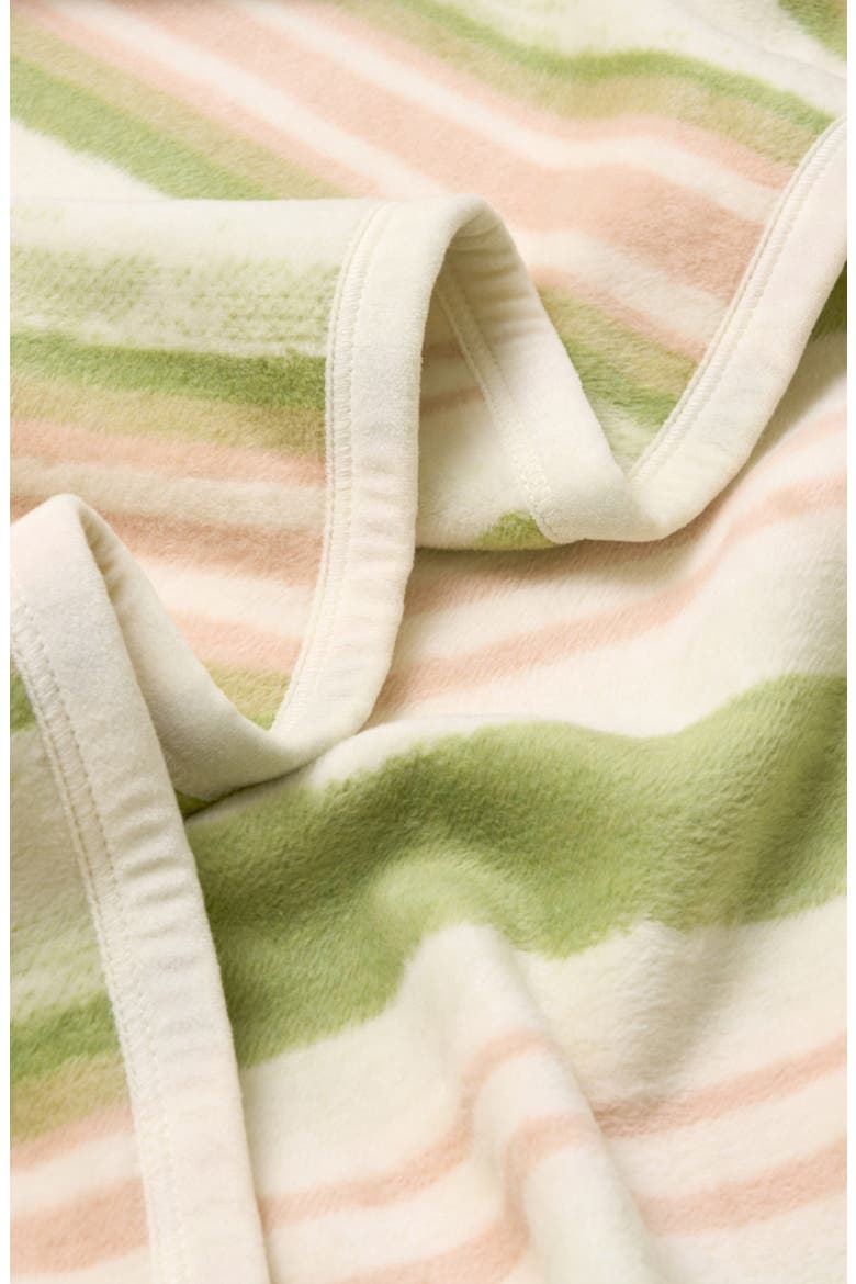 Watercolor Stripe Throw Blanket, Alternate, color, GREEN