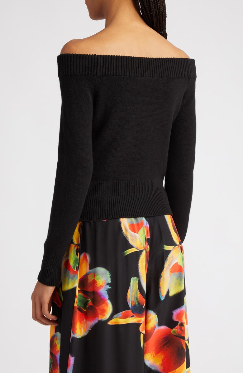 McQueen Off the Shoulder Wool 
Cashmere Sweater, Alternate, color, 