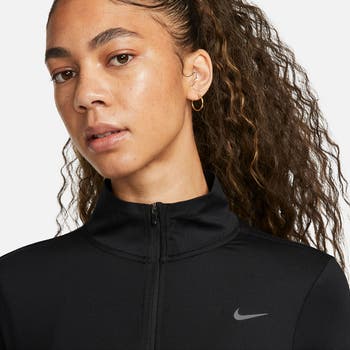★★Nike★★ Swift Dry Fit UV Quarter Zip Running Top W Blac Nike Women's Swift Dri-FIT UV 1/4-Zip Running Top-Black