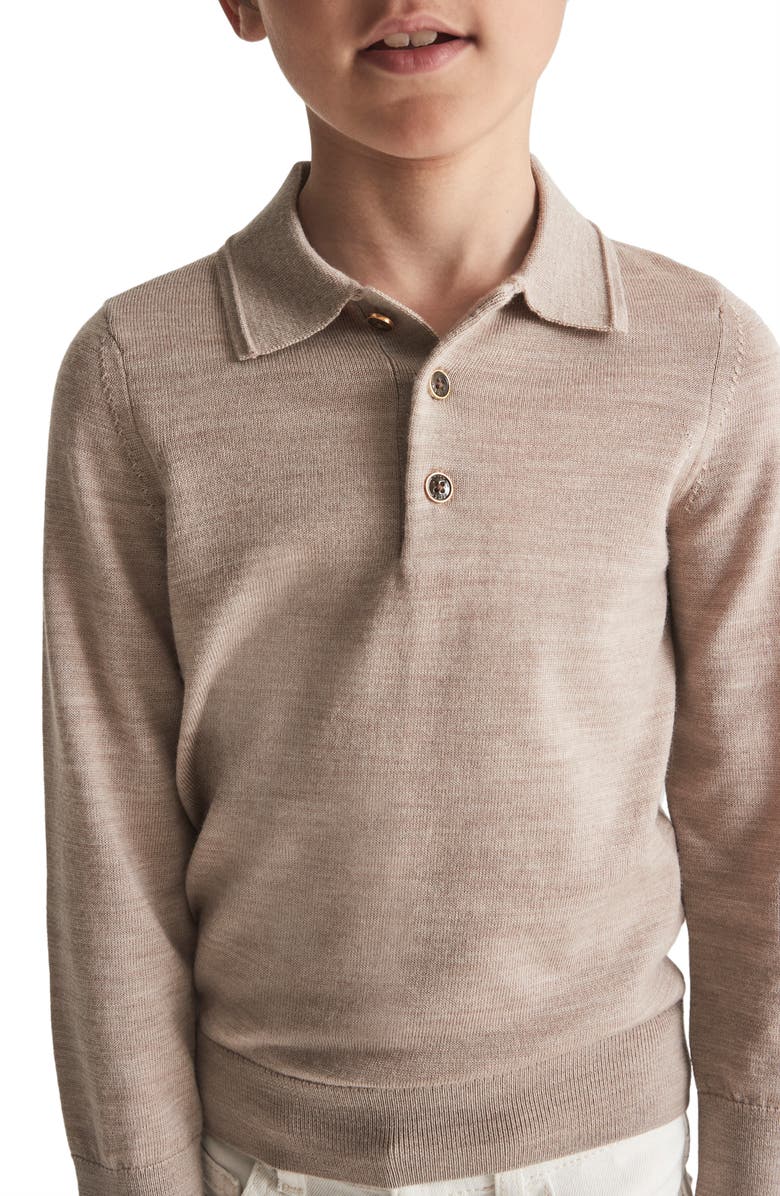 Reiss Kids' Trafford Jr. Long Sleeve Wool Polo Sweater, Alternate, color, 