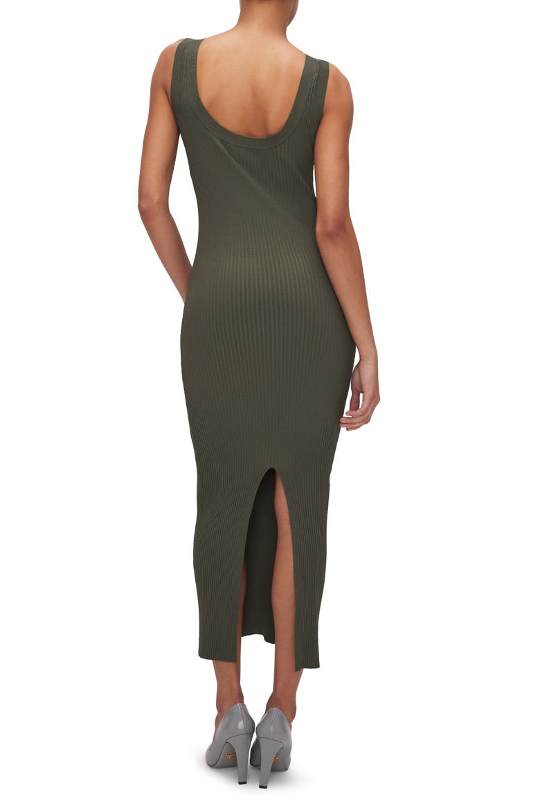 Shine Scoop Back Ribbed Tank Dress, Alternate, color, FATIGUE001