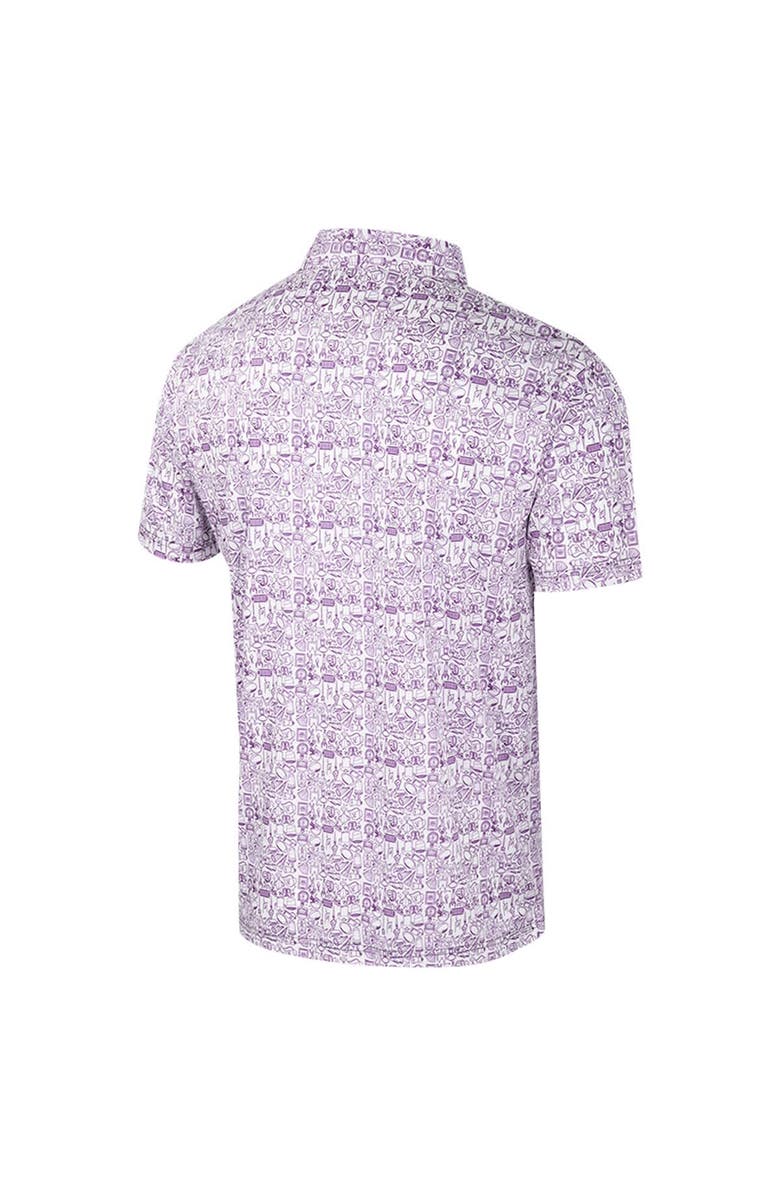 COLOSSEUM Men's Colosseum Purple Kansas State Wildcats It's Time! Allover Print Polo, Alternate, color, Purple