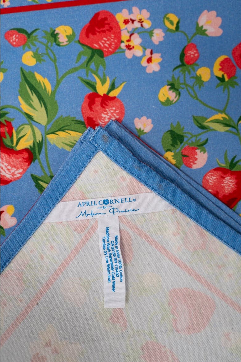 Strawberry Magic Placemats, Set of 4, Alternate, color, Blue