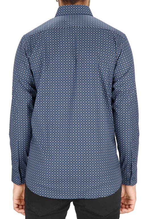 Scotch & Soda Dot Print Modern Fit Dress Shirt In Navy