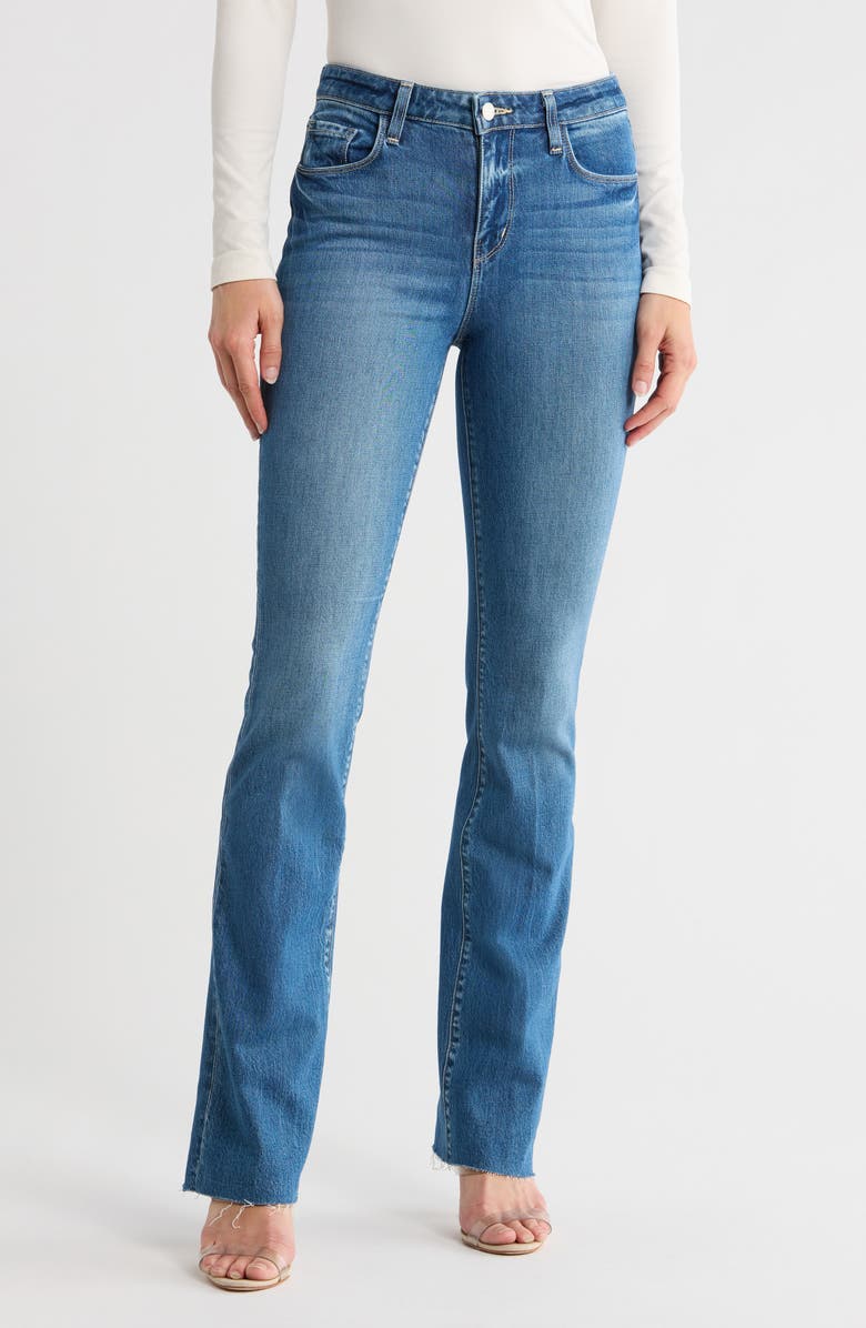 L'AGENCE Ruth Raw Hem Straight Leg Jeans, Main, color, Stockton